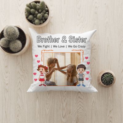 Brother & Sister Personalized Satin Pillow