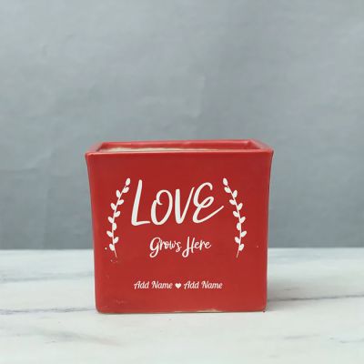 Love Grows Here Personalized Ceramic Planter