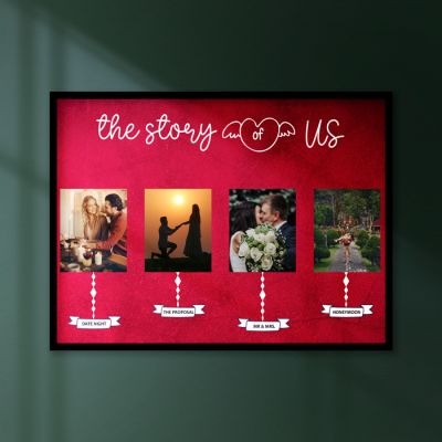 Love Story Personalized Wooden Photo Frame