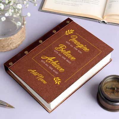 Motivational Personalized Leather Diary