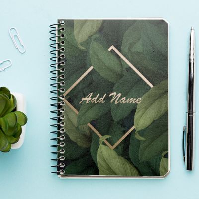 Personalized Leaves Spiral Notebook