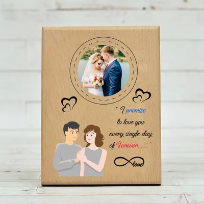 Personalized Love Promise Quote Wooden Photo Frame