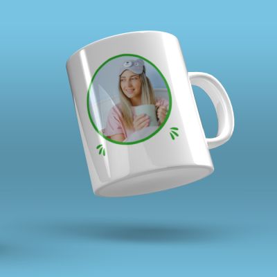 Personalized Mug with Green Handle