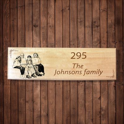 Personalized Wooden Name Plate with Family Photo 