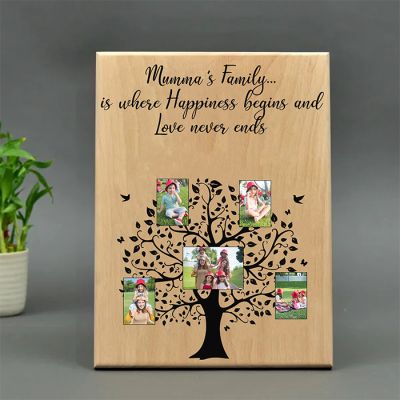 Personalized Wooden Photo Frame with Family Tree 