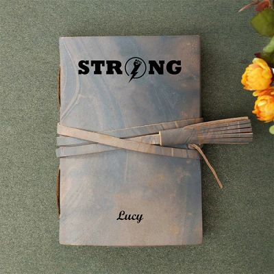 Strong Personalized Journal with Leather Wrap 