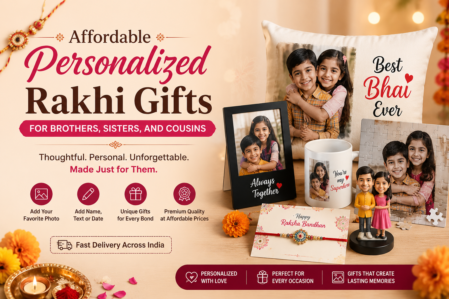 Affordable Personalized Rakhi Gifts for Brothers & Sisters Affordable Personalized Rakhi Gifts for Brothers & Sisters